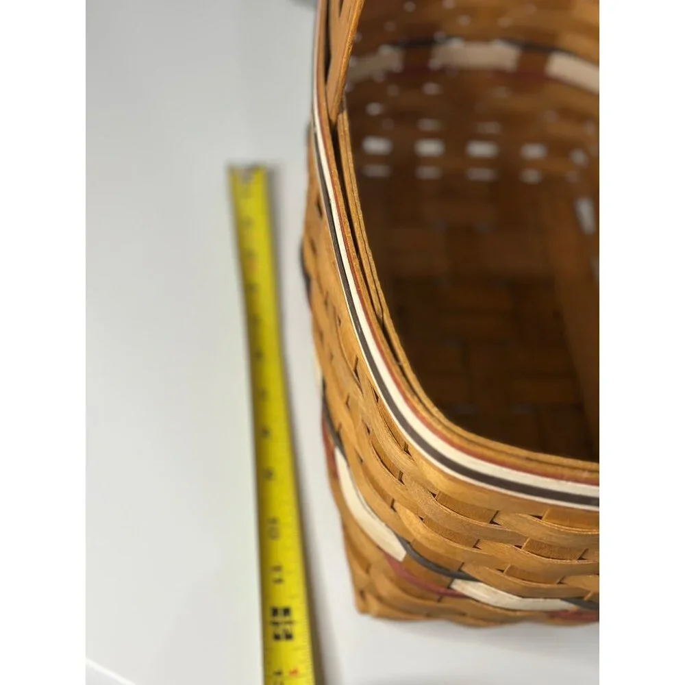 Vintage Longaberger Style Patriotic Basket | Red White Blue Stripe 9